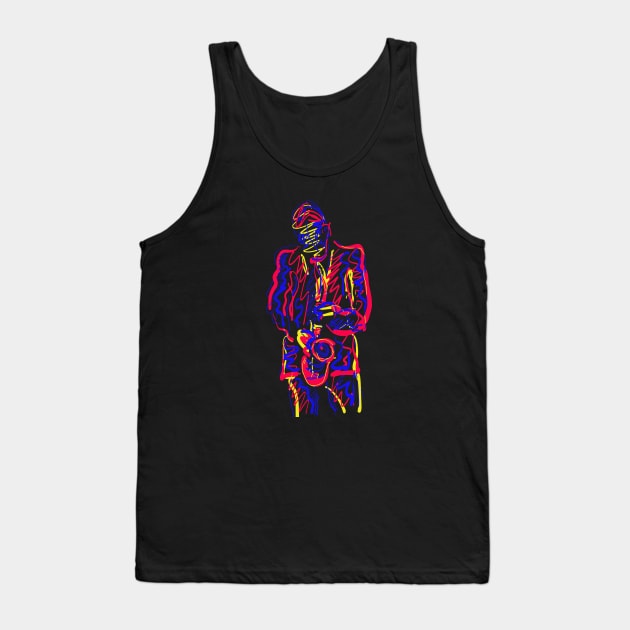 Fancy Saxophone Musician Tank Top by jazzworldquest